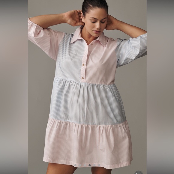 Anthropologie Dresses & Skirts - Anthropologie Bettina Tiered Shirt Dress – Size Small – 100% Cotton